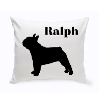 JDS Personalized Gifts Personalized French Bulldog Classic Silhouette Throw Pillow JMSI2543